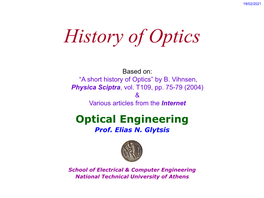 History of Optics