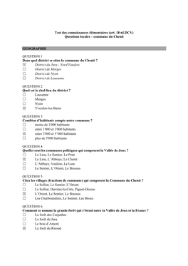 Questions Locales Pour La Naturalisation