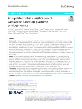 An Updated Tribal Classification of Lamiaceae Based on Plastome Phylogenomics Fei Zhao1†, Ya-Ping Chen1†, Yasaman Salmaki2, Bryan T