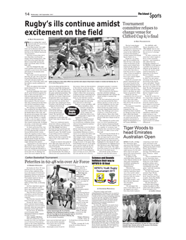Rugby's Ills Continue Amidst Excitement on the Field