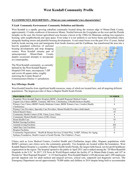 West Kendall Community Profile