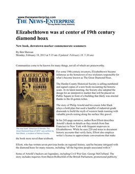 Elizabethtown Was at Center of 19Th Century Diamond Hoax