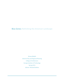 Blue Zones: Rethinking the American Landscape