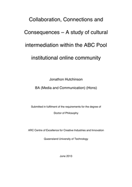 A Study of Cultural Intermediation Within the ABC Pool Institutional