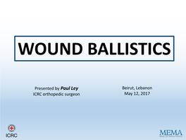 Wound Ballistics