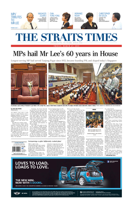 Mps Hail Mr Lee's 60 Years in House