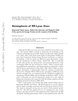 Atmospheres of RR Lyrae Stars: Hypersonic Shock Waves, Helium