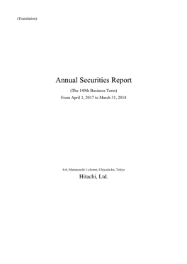 Annual Securities Report (PDF Format, 1527 Kbytes)