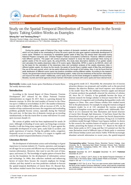 Study on the Spatial-Temporal Distribution of Tourist Flow in The