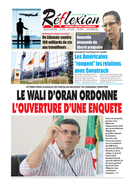 Le Wali D'oran Ordonne L'ouverture D'une Enquete