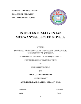 Intertextuality in Ian Mcewan's Selected Novels