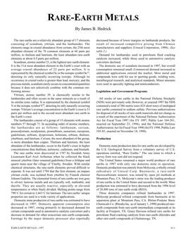 Rare-Earth Metals in 1997