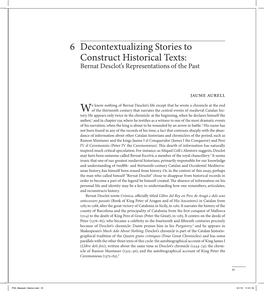 Decontextualizing Stories to Construct Historical Texts: Bernat Desclot’S Representations of the Past