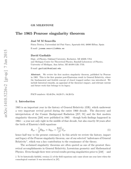 The 1965 Penrose Singularity Theorem