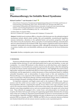 Pharmacotherapy for Irritable Bowel Syndrome