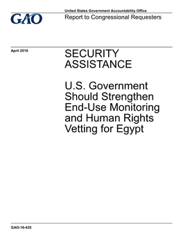 GAO-16-435, SECURITY ASSISTANCE: U.S. Government