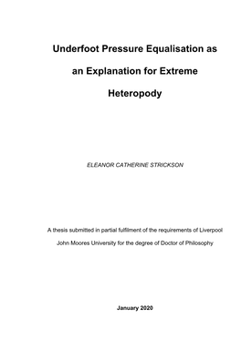 Underfoot Pressure Equalisation As an Explanation for Extreme