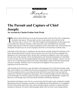 The Pursuit and Capture of Chief Joseph: an Account by Charles Erskine Scott Wood