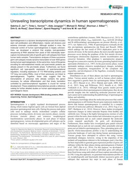 Unraveling Transcriptome Dynamics in Human Spermatogenesis Sabrina Z