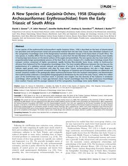 (Diapsida: Archosauriformes: Erythrosuchidae) from the Early Triassic of South Africa