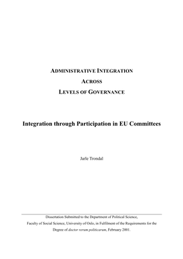 Integration Through Participation in EU Committees