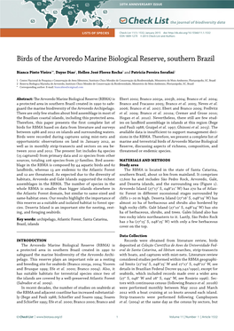 Birds of the Arvoredo Marine Biological Reserve, Southern Brazil