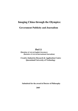 Imaging China Through Olympics