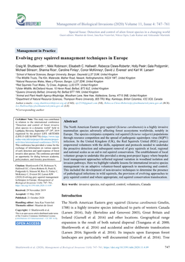 Evolving Grey Squirrel Management Techniques in Europe