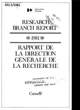 Rapport De La Direction Cenerale De La Recherche
