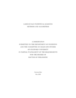 Large-Scale Statistical Learning Methods and Algorithms