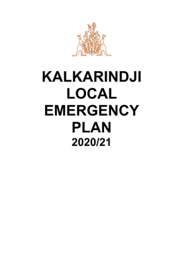 Kalkarindji Local Emergency Plan 2020/21