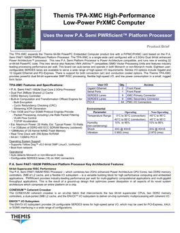 Themis TPA-XMC High-Performance Low-Power Prxmc Computer