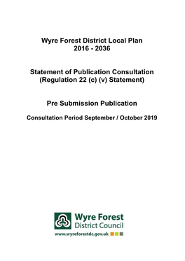 Wyre Forest District Local Plan 2016 - 2036