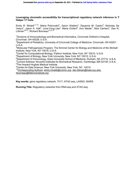 Leveraging Chromatin Accessibility for Transcriptional Regulatory Network Inference in T Helper 17 Cells