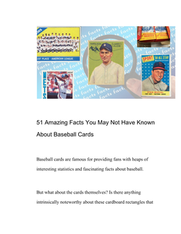 51 Amazing Facts You May Not Have Known About Baseball Cards