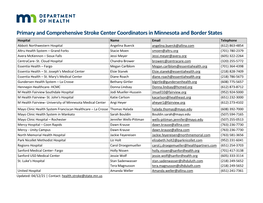 Primary and Comprehensive Stroke Center Coordinator List (PDF)