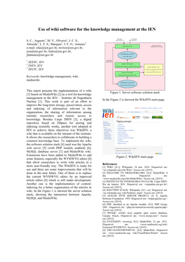 Use of Wiki Software for the Knowledge Management at the IEN