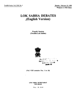 Lok Sabha Debates