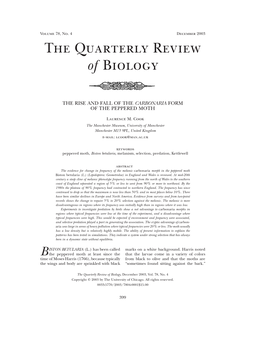 The Quarterly Review of Biology