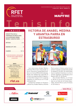 Victoria De Anabel Medina Y Arantxa Parra En Estrasburgo