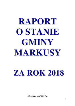 Raport O Stanie Gminy Markusy