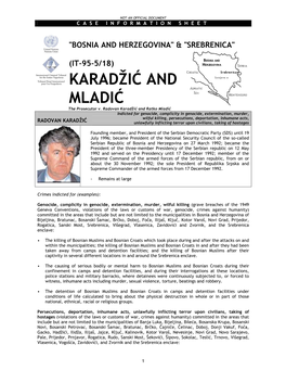 KARADŽIĆ and MLADIĆ the Prosecutor V