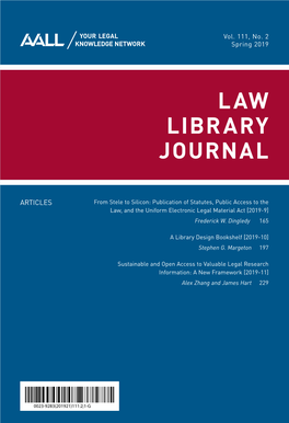 LAW LIBRARY JOURNAL LAW LIBRARY JOURNAL Vol