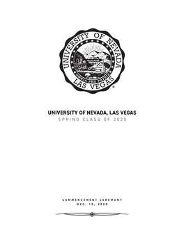 UNLV Spring 2020 Commencement Program