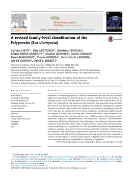 A Revised Family-Level Classification of the Polyporales