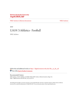 UA19/3 Athletics - Football WKU Archives