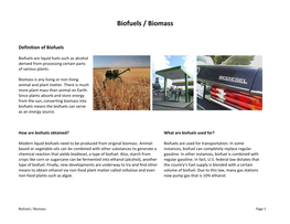 Biofuels / Biomass