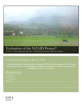 Evaluation of the NZAID Project* a Project of the International Institute of Rural Reconstruction’S BICOL Program