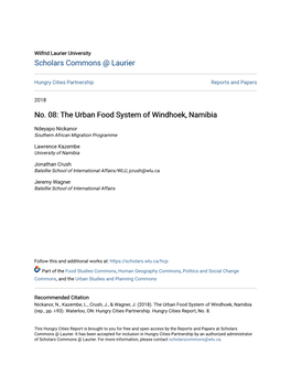 The Urban Food System of Windhoek, Namibia