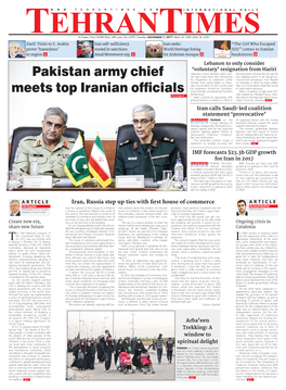 Pakistan Army Chief Meets Top Iranian Officials